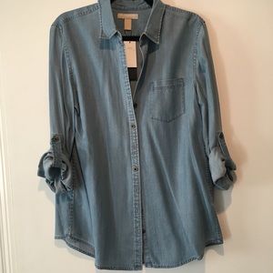Banana Republic Oversized Denim Button-Up Shirt